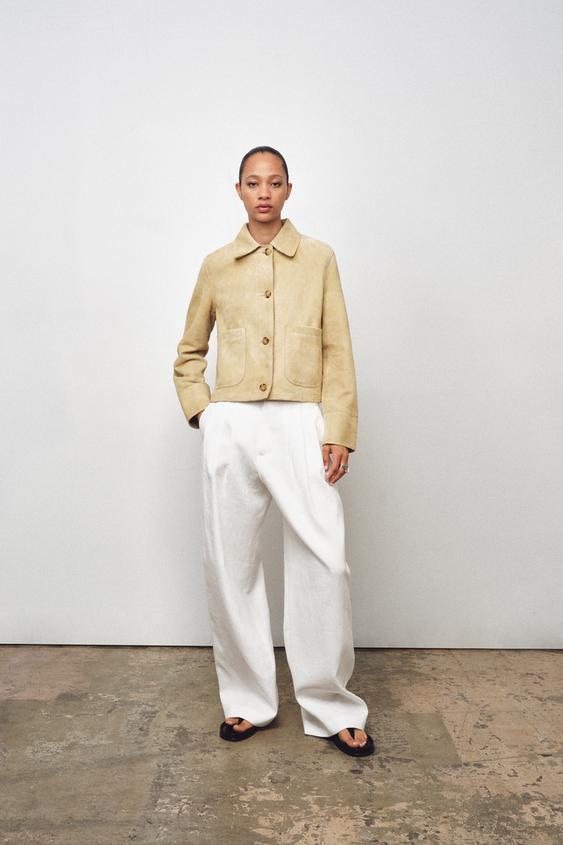 ZARA ZW COLLECTION LIMITED EDITION 100% SUEDE LEATHER JACKET