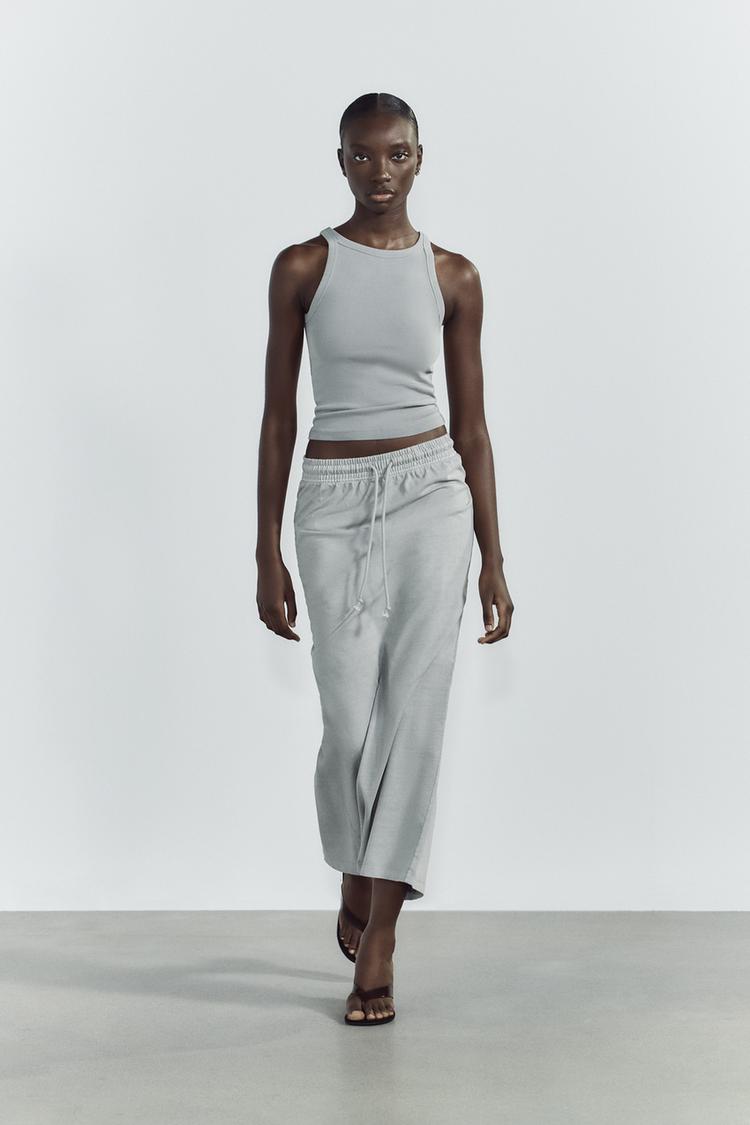 ZARA FADED-EFFECT HALTER TOP