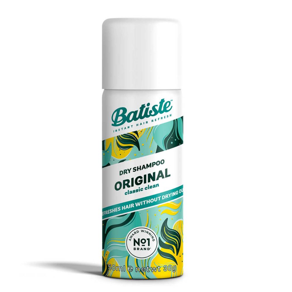 Batiste On The Go Dry Shampoo Original, Classic Fresh Fragrance Dry Hair Shampoo, 50ml