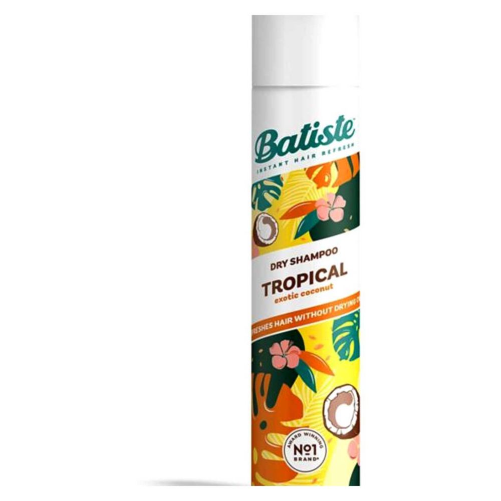 Batiste Dry Shampoo Tropical, Exotic Coconut Fragrance Dry Hair Shampoo, 200ml