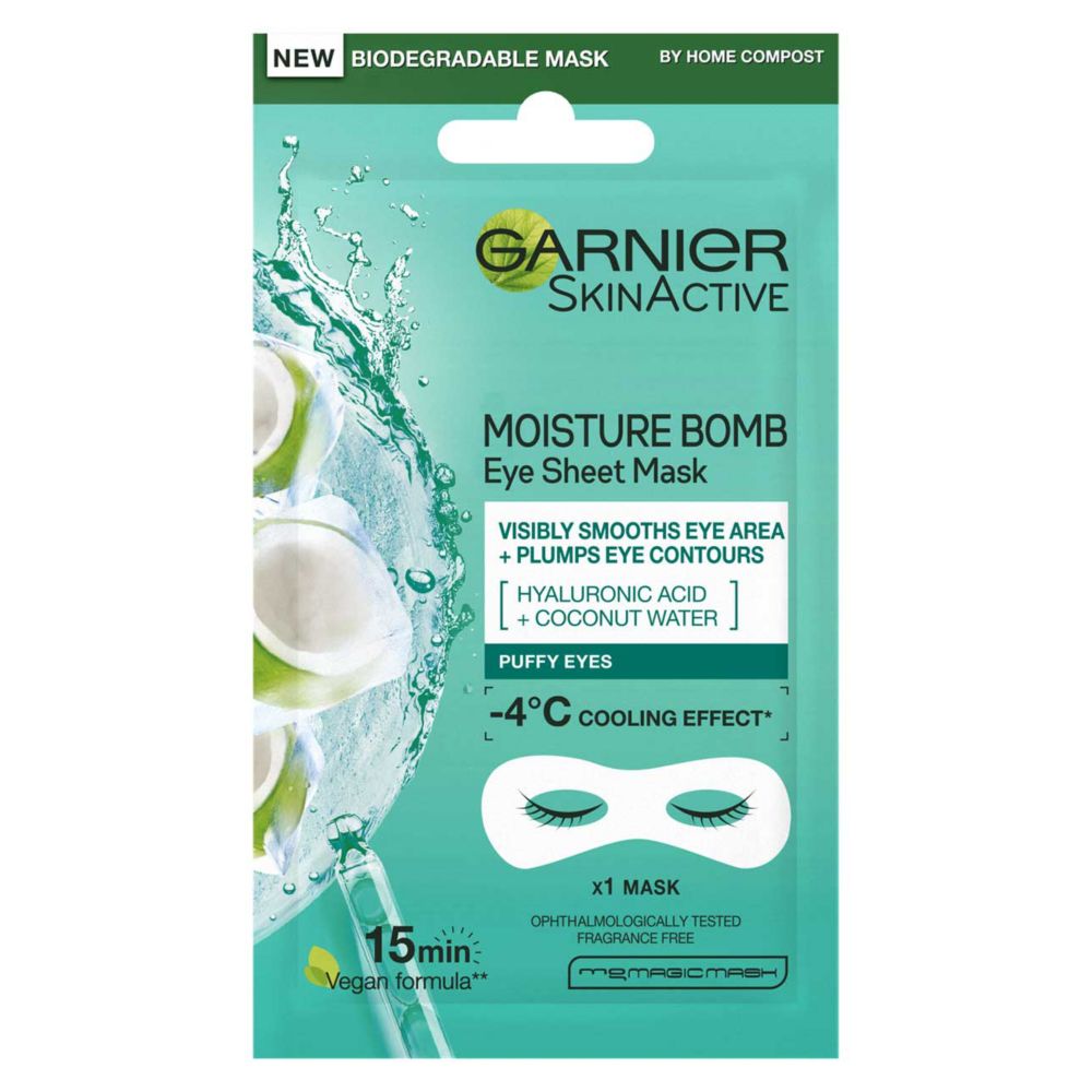 Garnier Moisture Bomb Hyaluronic Acid And Coconut Water Eye Sheet Mask 6g