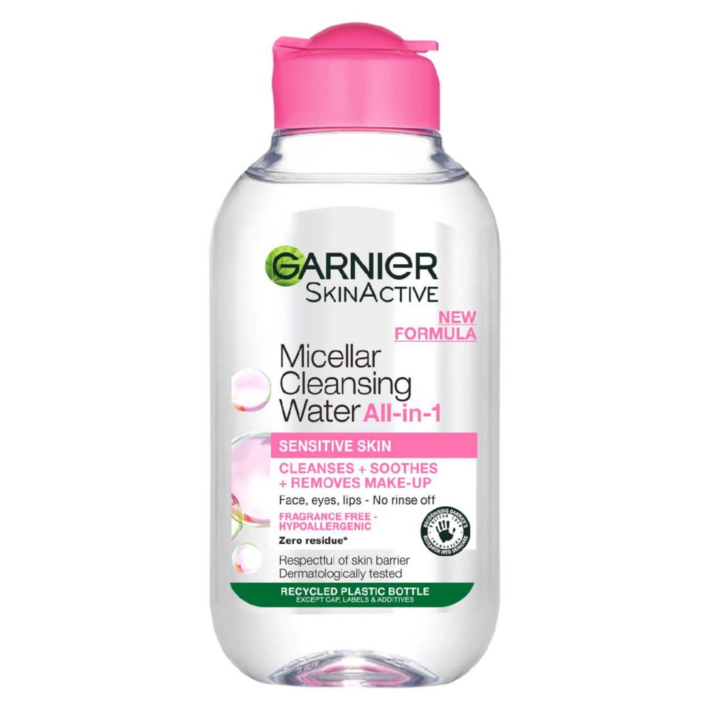 Garnier Micellar Water Facial Cleanser For Sensitive Skin, Travel Size 100ml