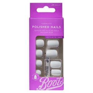 Boots Polished Nails - Snowy Days - White