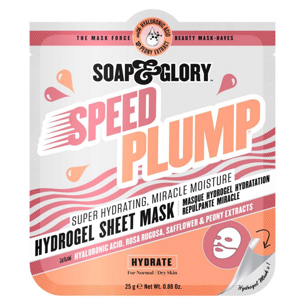 Soap & Glory Speed Plump Super-Hydrating Miracle Moisture Hydrogel Sheet Mask 25g