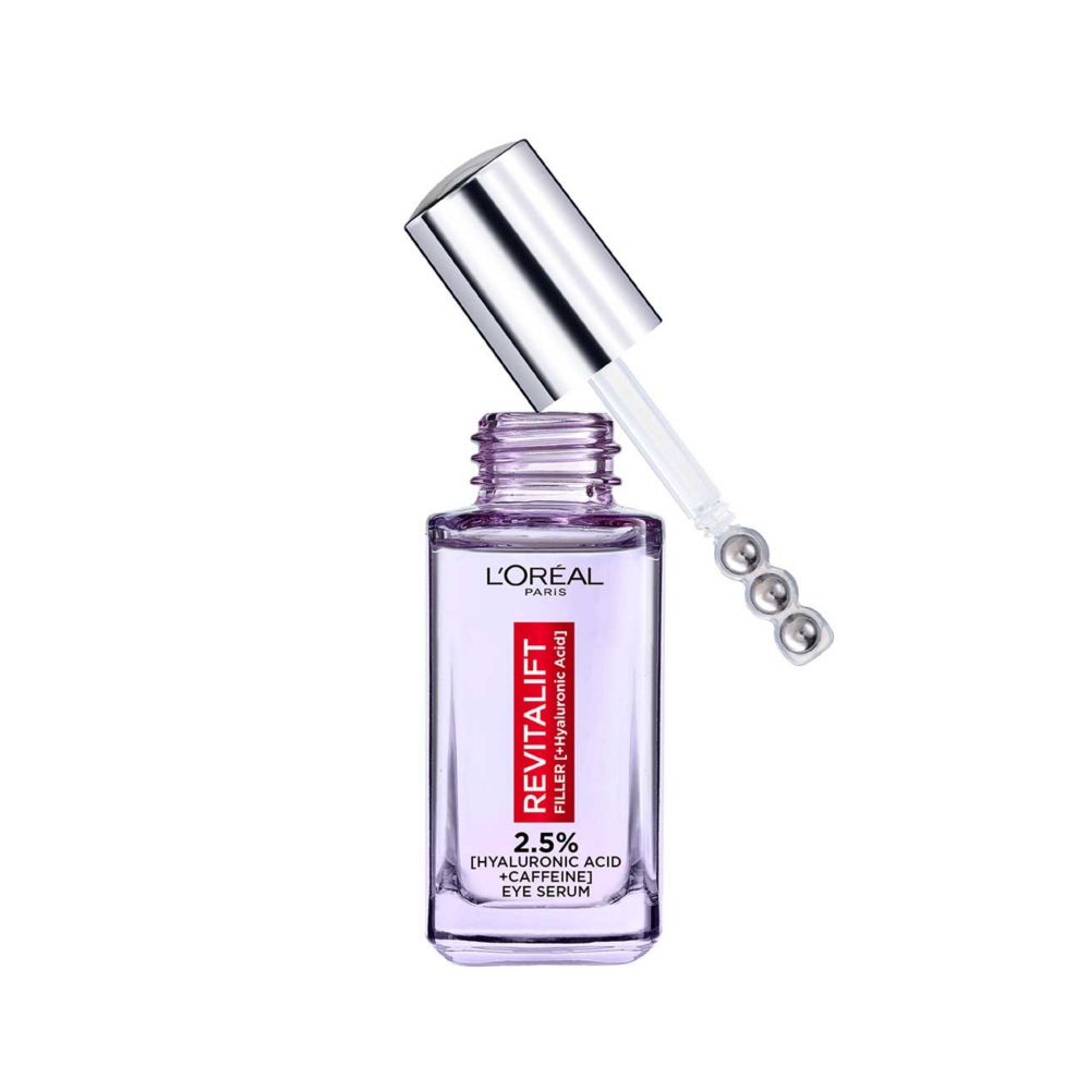 L'Oréal Paris 2.5% Hyaluronic Acid and Caffeine Eye Serum, Revitalift Filler Eye Serum – 20ml
