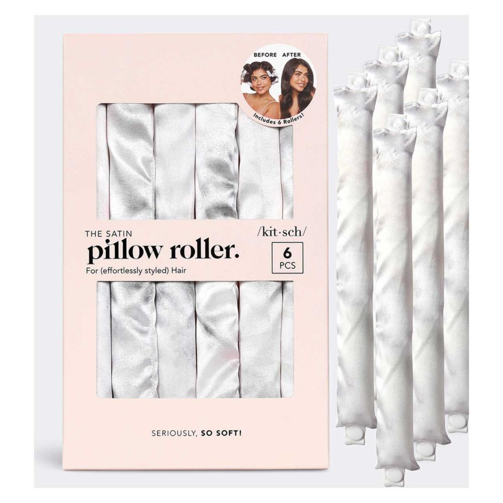 Kitsch Satin Heatless Pillow Rollers 6pc- Soft Marble