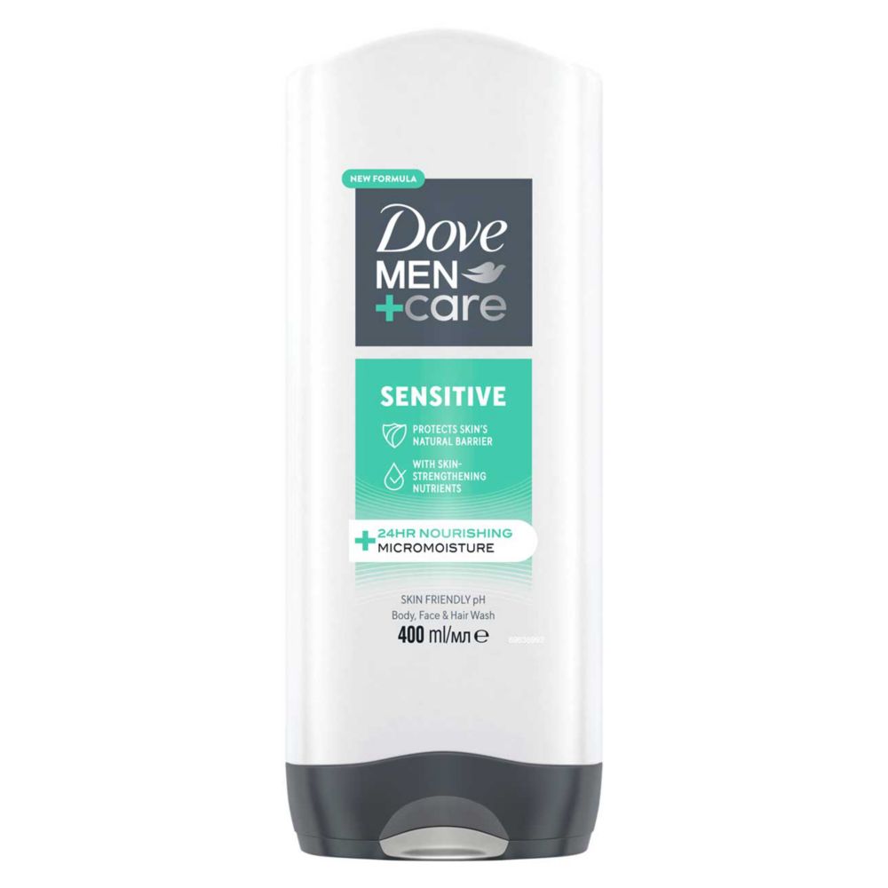 Dove Men+Care Sensitive 3-in-1 Hair, Body and Face Wash 400ml