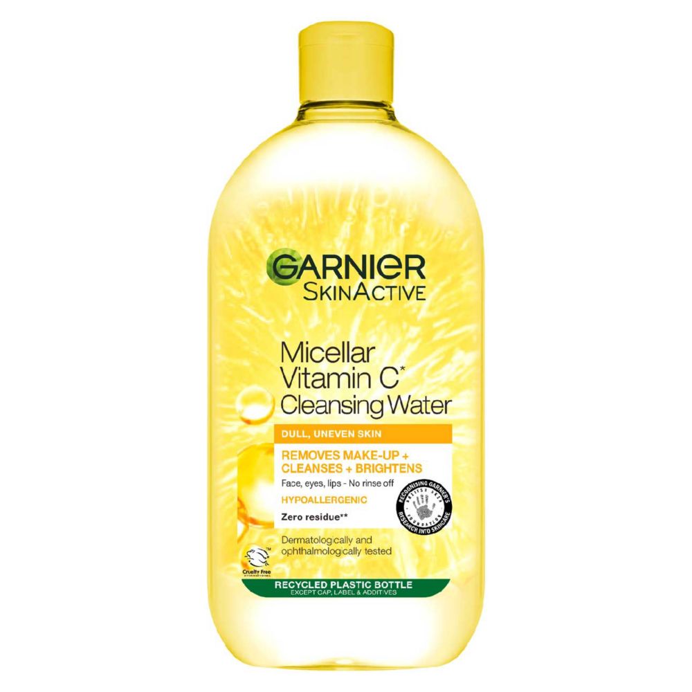 Garnier Micellar Vitamin C Water For Dull Skin 700ml, Brightening & Glow-Boosting Face Cleanser & Makeup Remover