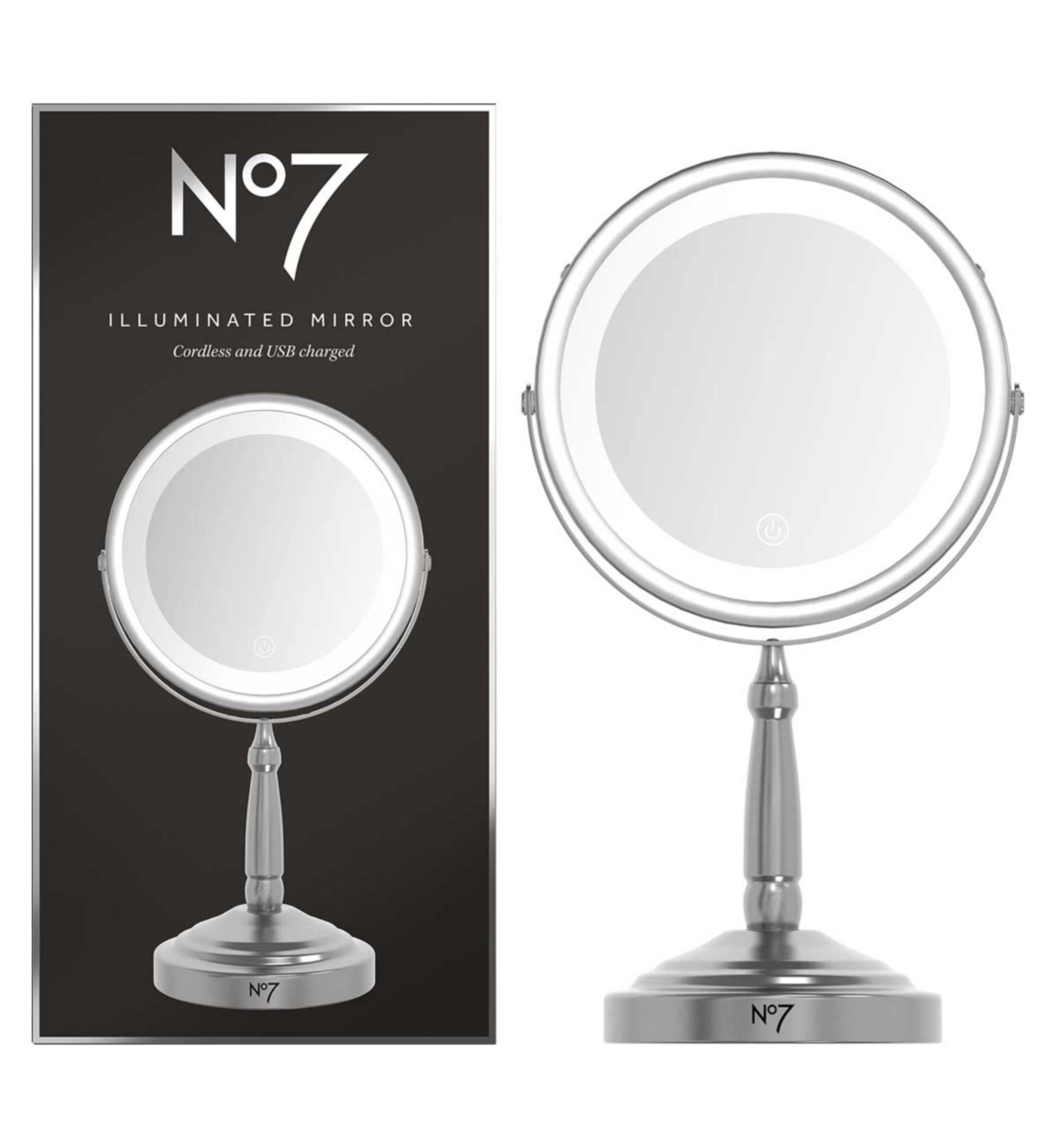 Silver Cordless Mirror