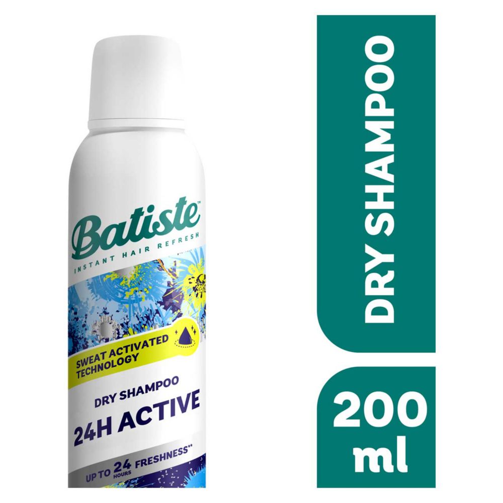 Batiste 24H Active Sweat Activated Dry Shampoo, Dry Hair Shampoo 200ml
