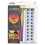 Kiss imPRESS Press-On Falsies No-Glue False Eyelash Clusters Kit Natural