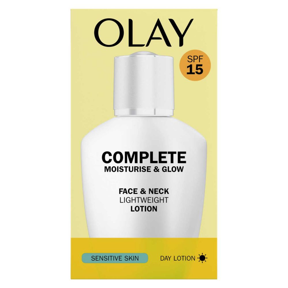 Olay Complete Moisturise & Glow Face and Neck Lotion Sensitive SPF15 200ml