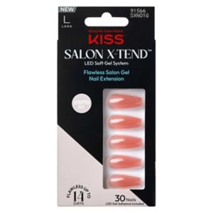 KISS Salon X-Tend Falsenail Solid Pink Long Coffin