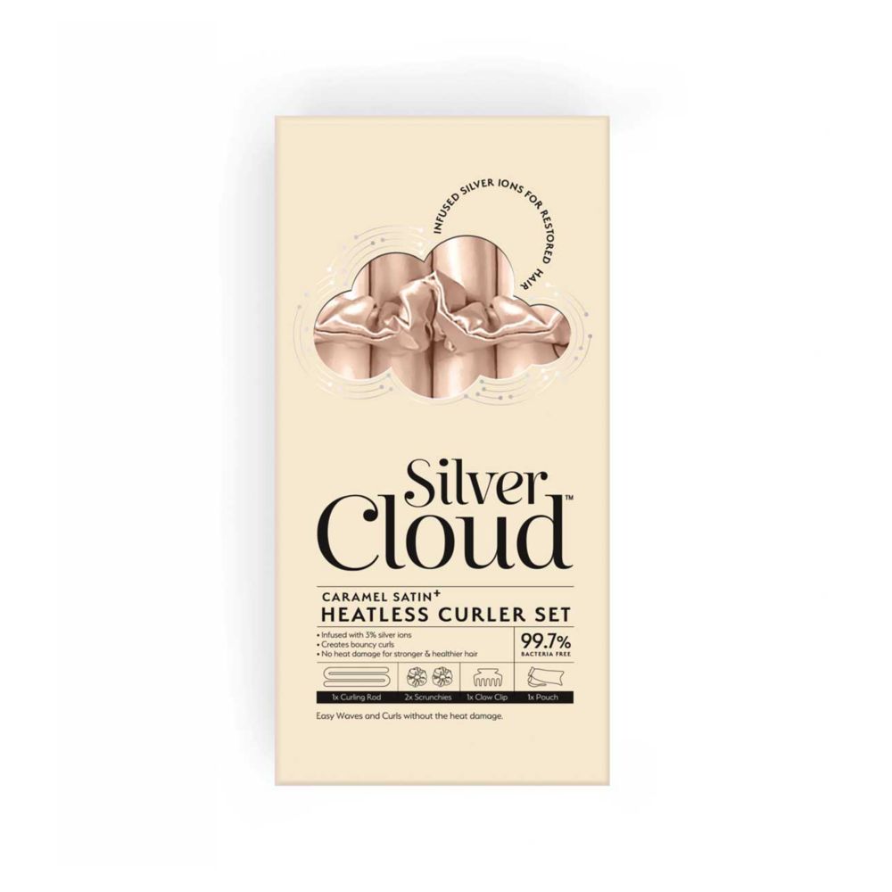 Silver Cloud Caramel Heatless Curler Set