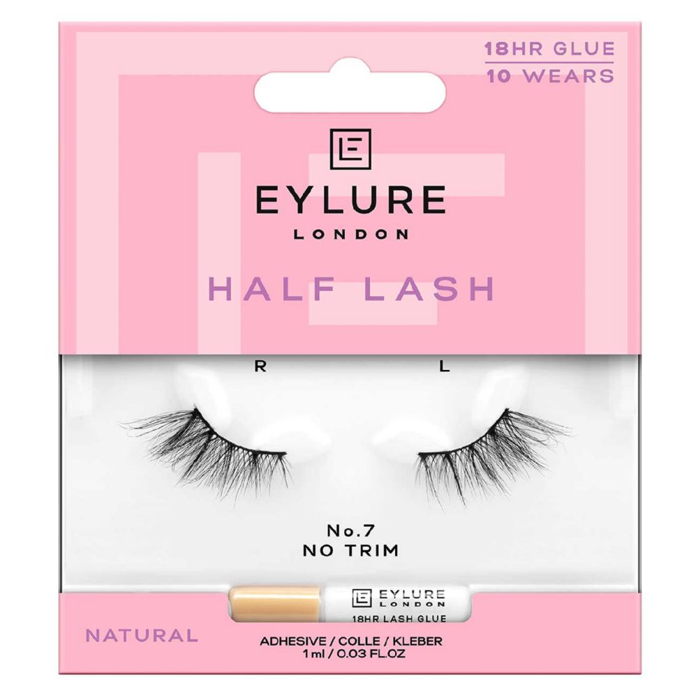 Eylure half Lash No.7 False Lashes Pair and Lash Adhesive 1ml