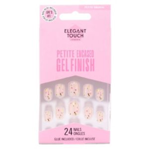 Elegant Touch Petite Gel Finish Garden Blooms False Nails With Glue 24s