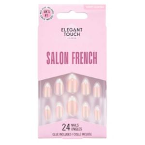Elegant Touch French 166 False Nails With Glue 24s