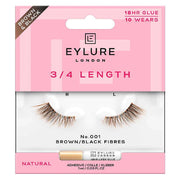 Eylure 3/4 Length 001 False Lashes Pair and Lash Adhesive 1ml