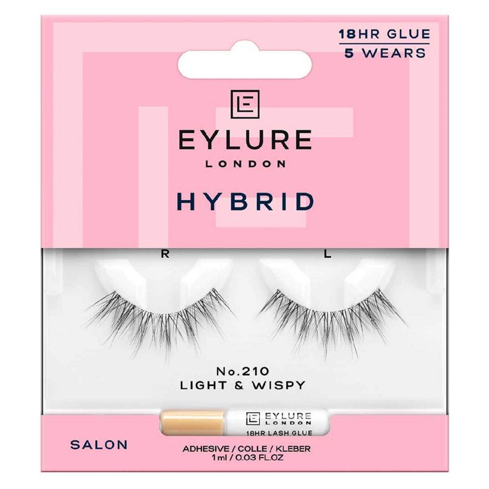 Eylure Hybrid No210  False Lashes Pair and Lash Adhesive 1ml