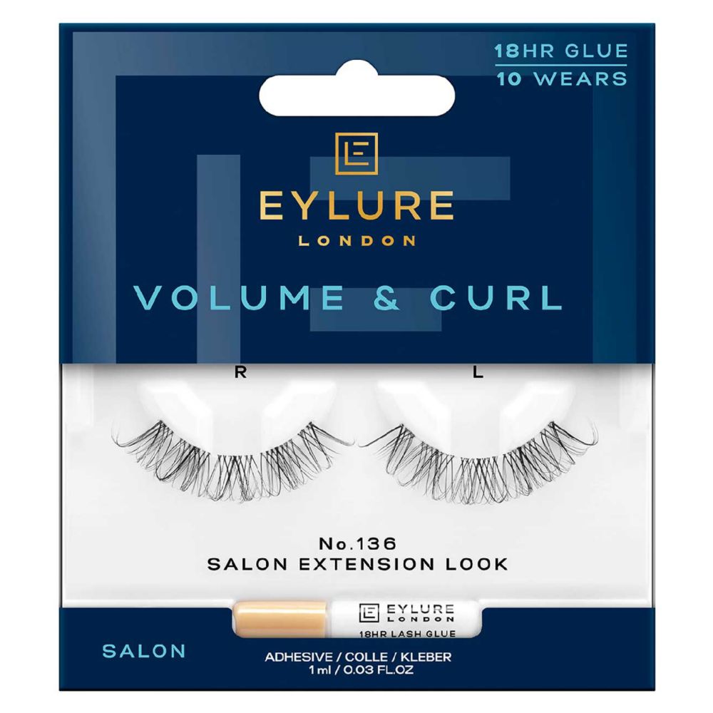 Eylure Volume & Curl Cluster Lash No.136 with Lash Adhesive 1ml