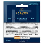Eylure Volume & Curl Cluster Wispy No9 False Lashes and Lash Adhesive 1ml