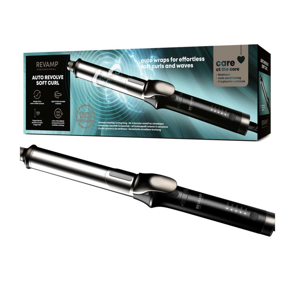 REVAMP Auto Revolve Soft Curl Ceramic Rotating Curling Tong