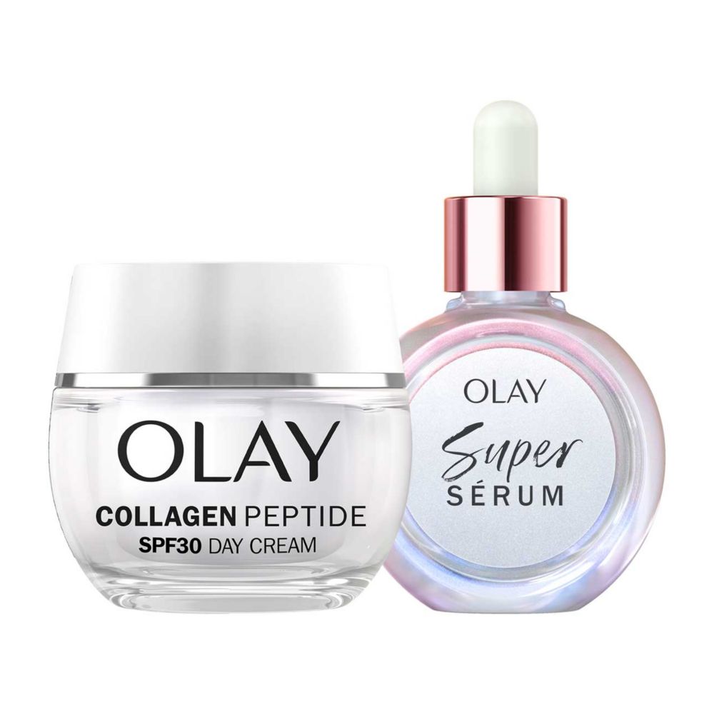 Olay Super Serum 30ml & Olay Collagen Peptide SPF30 Day Cream 50ml Bundle