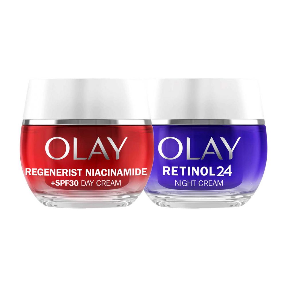 Olay Regenerist Niacinamide SPF30 Day Cream 50ml & Olay Retinol 24 Night Cream 50ml Bundle