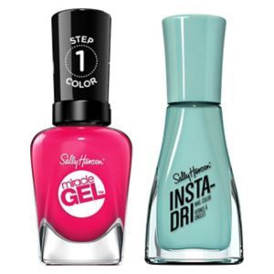 Sally Hansen Miracle Gel x Insta Dri Summer Nail Polish Bundle Duo - Gain Mo-Mint-Um