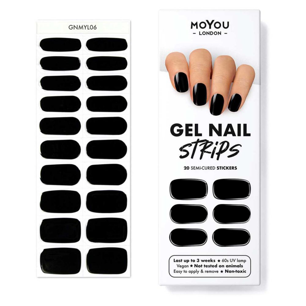 MoYou London Gel Nail Strip Jet Black
