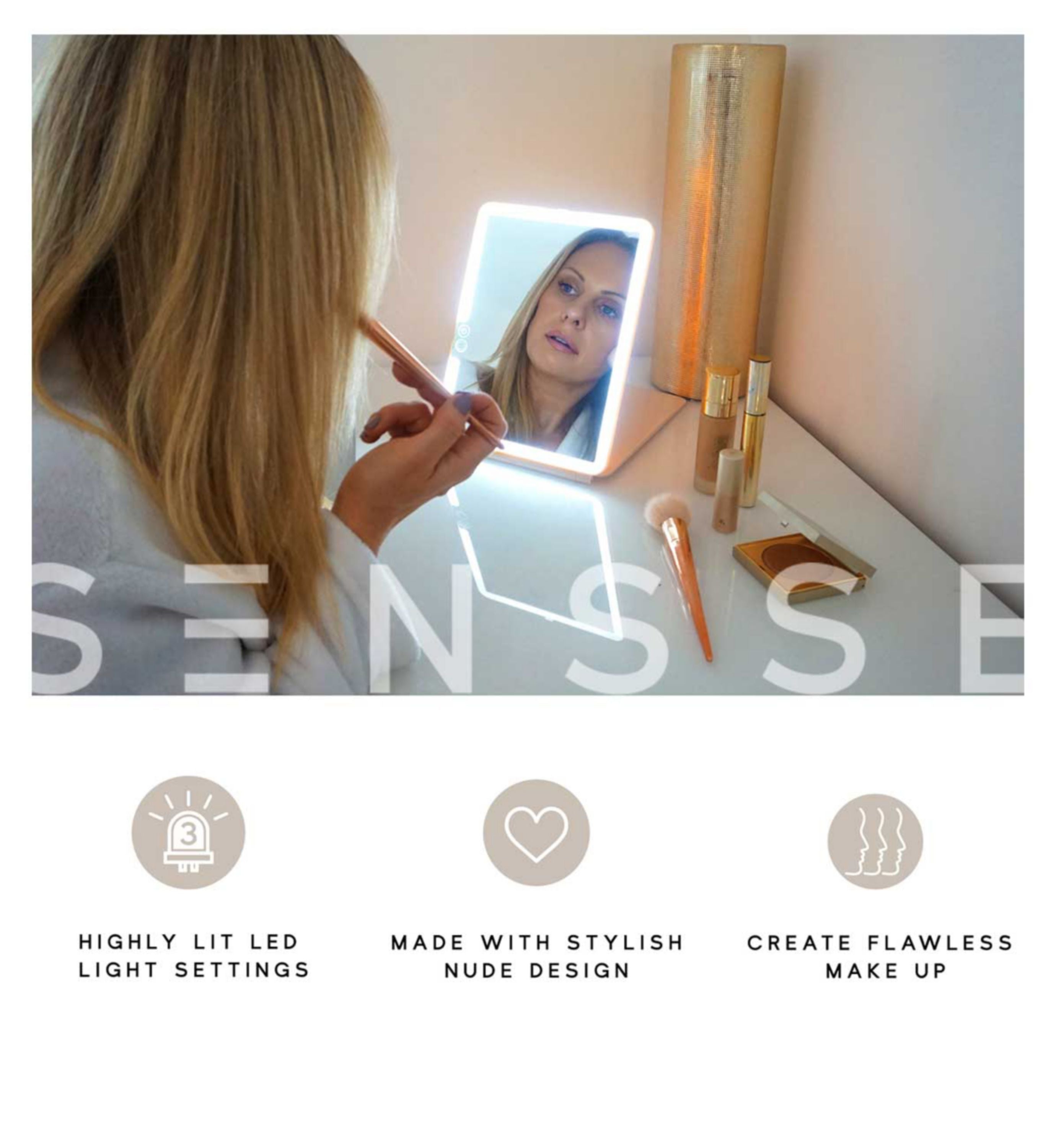 Modern Marble LED Glow Up Mirror