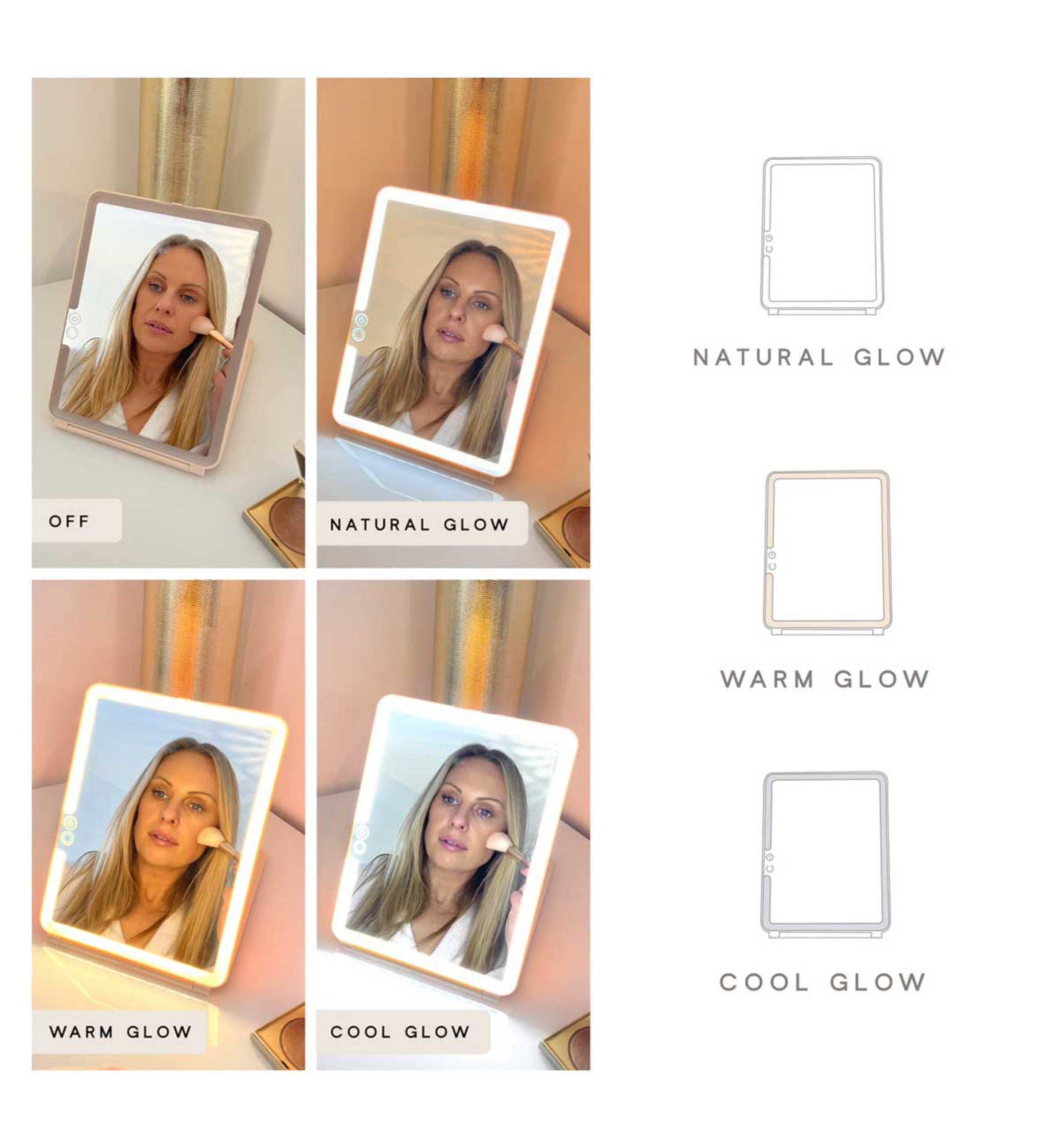 Modern Marble LED Glow Up Mirror