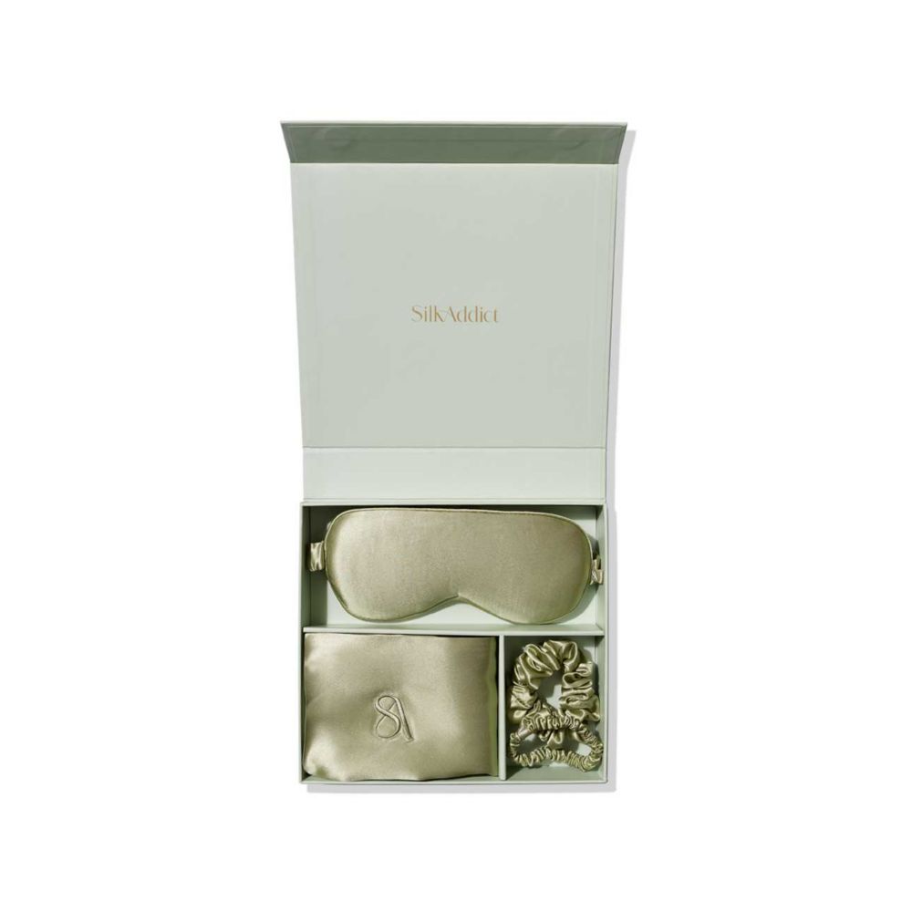 Silk Addict 100 % Mulberry Silk Gift Set Olive Green
