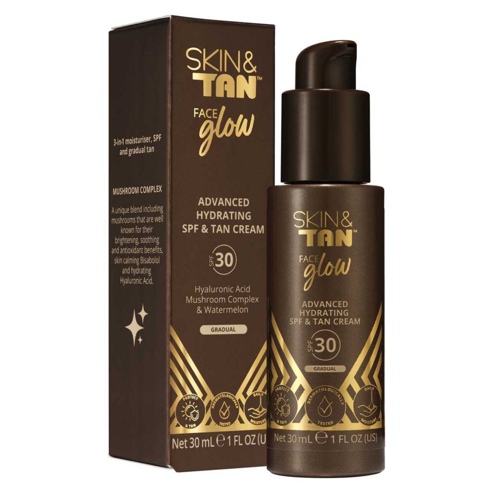 SKIN & TAN Face Glow Advanced Hydrating SPF & Tan Cream 30ml
