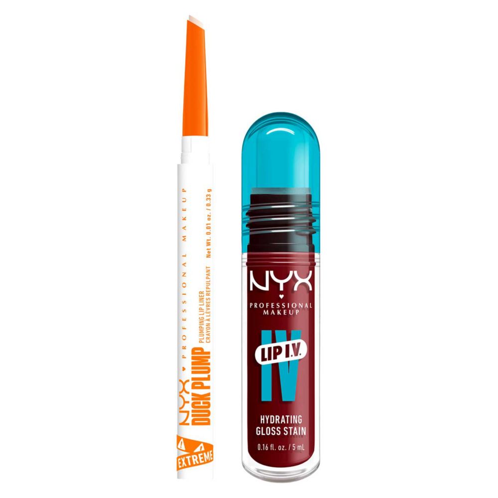 Wet Shot IV Cranberry Splash Lip Stain & Duck Plump Liner Clear Bundle