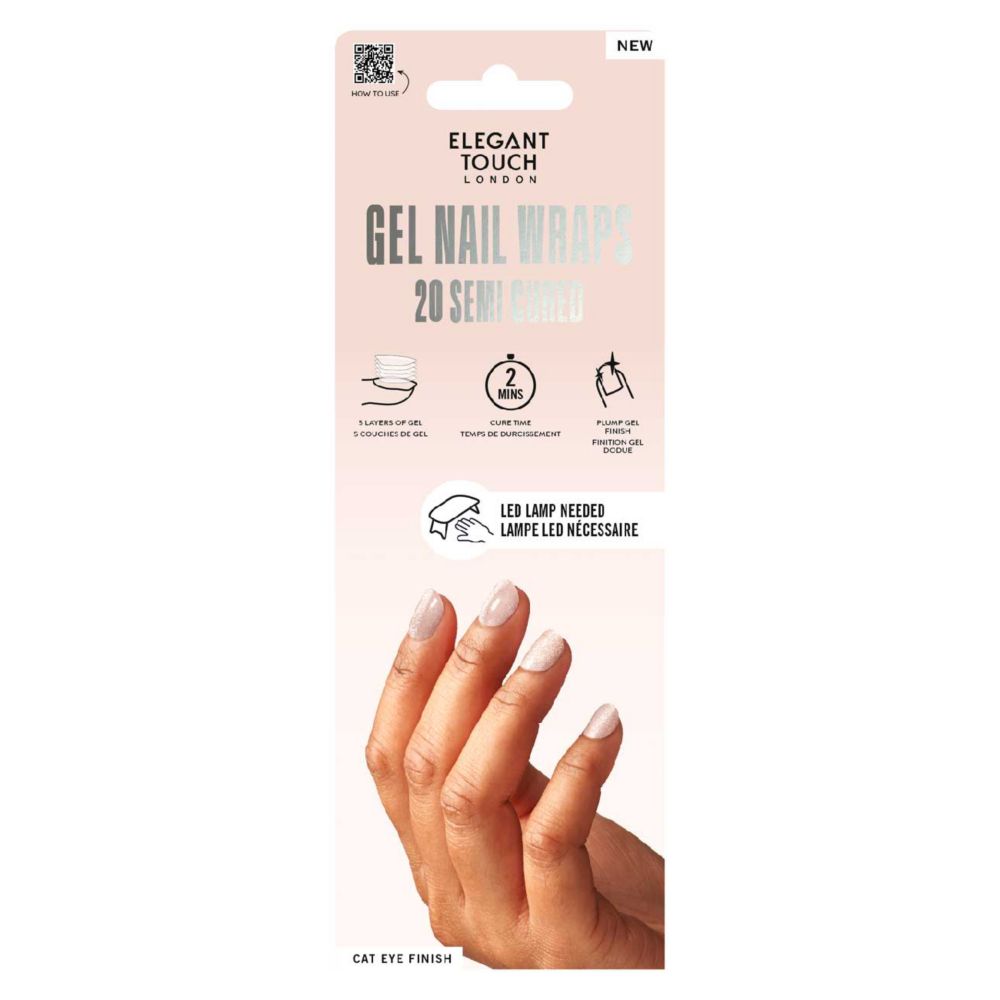 Elegant Touch Semi Cured Gel Nail Wraps Galaxy 20s