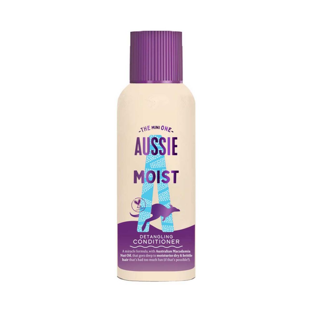 Aussie Miracle Moist Detangling Conditioner 100ml. Moisturising Formula to Revive Dry Hair