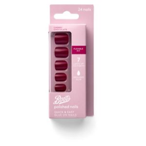 Boots False Nails Cherry Chocolate x24