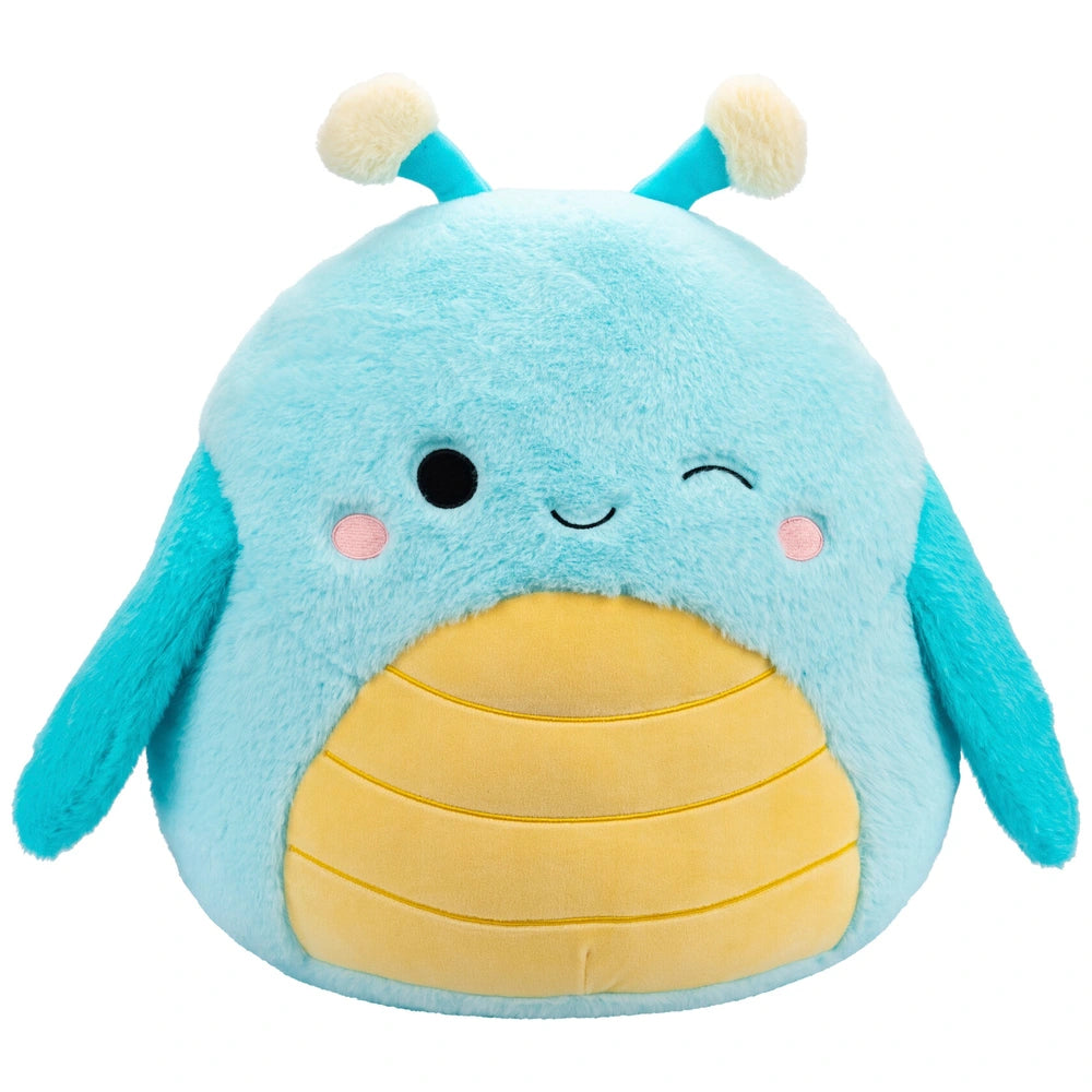 Original Squishmallows Fuzz-A-Mallows Plush Giles the Blue Grasshopper 40cm