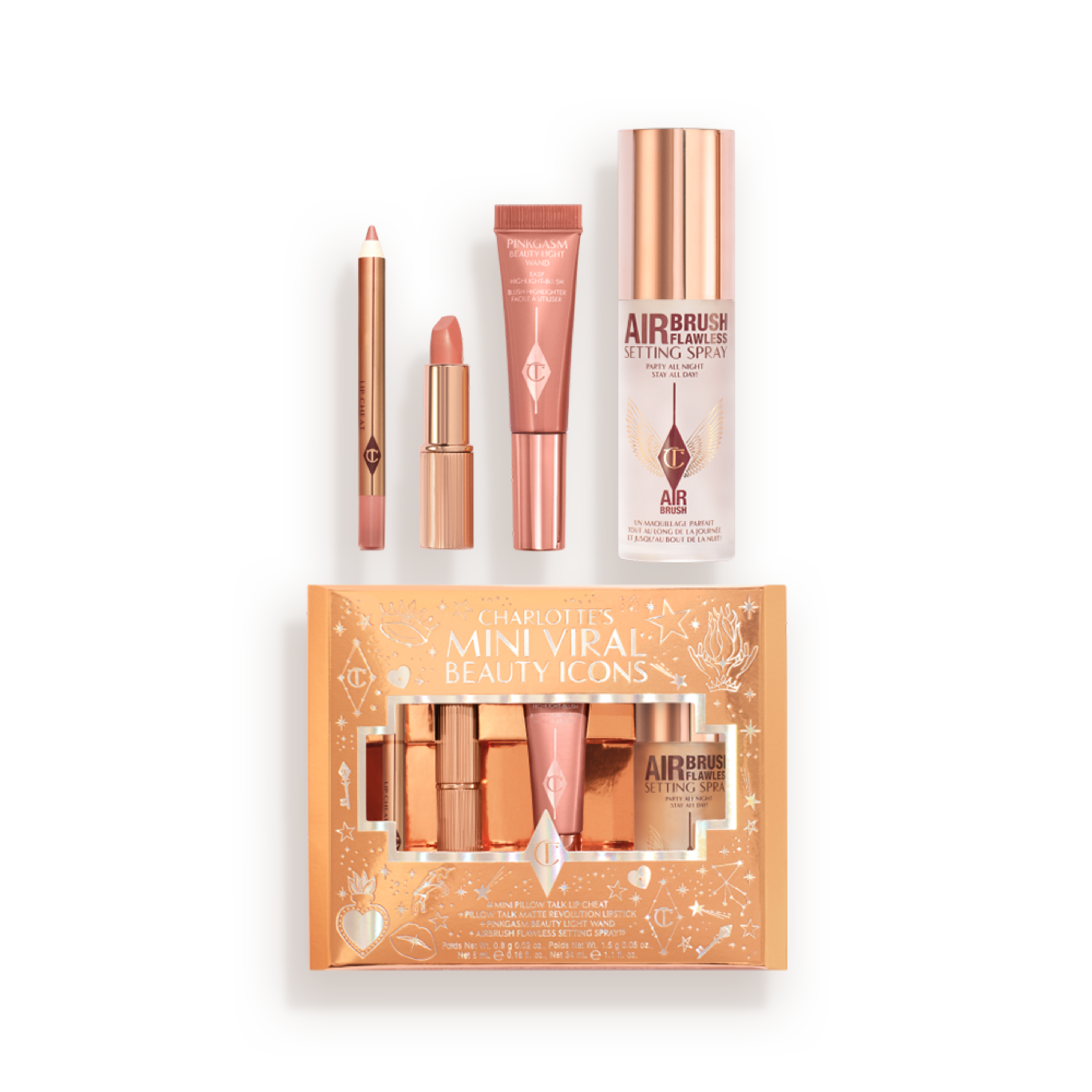 CHARLOTTE'S MINI VIRAL BEAUTY ICONS TRAVEL SIZE MAKEUP KIT