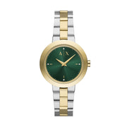 Women's Green Dial Two Tone Stainless Steel Bracelet Watch