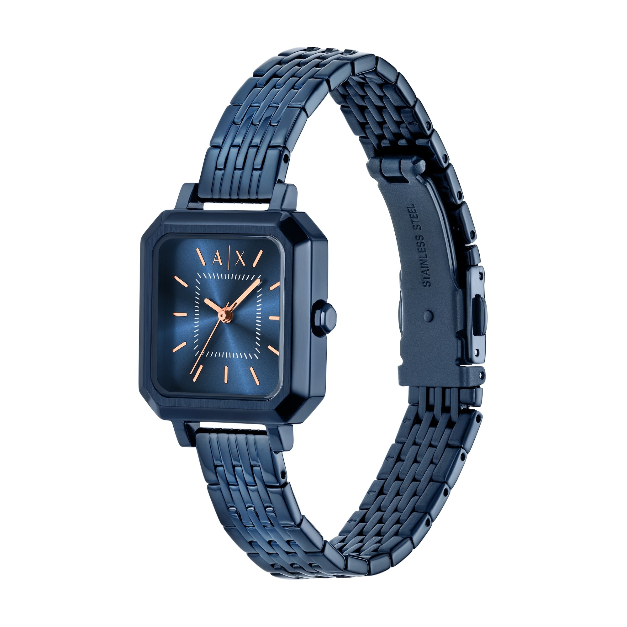 Women's Three-Hand Blue Stainless Steel Watch