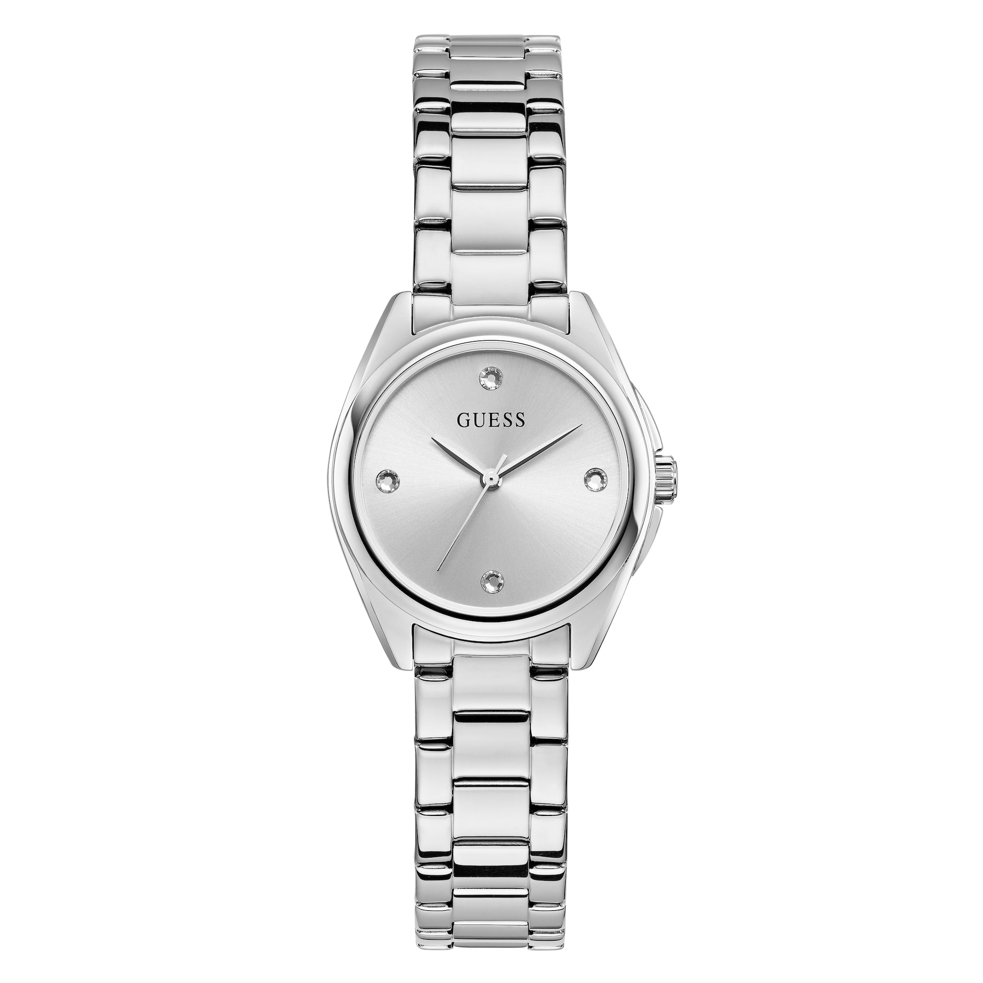 Women's Silver Crystal Dial Stainless Steel Watch