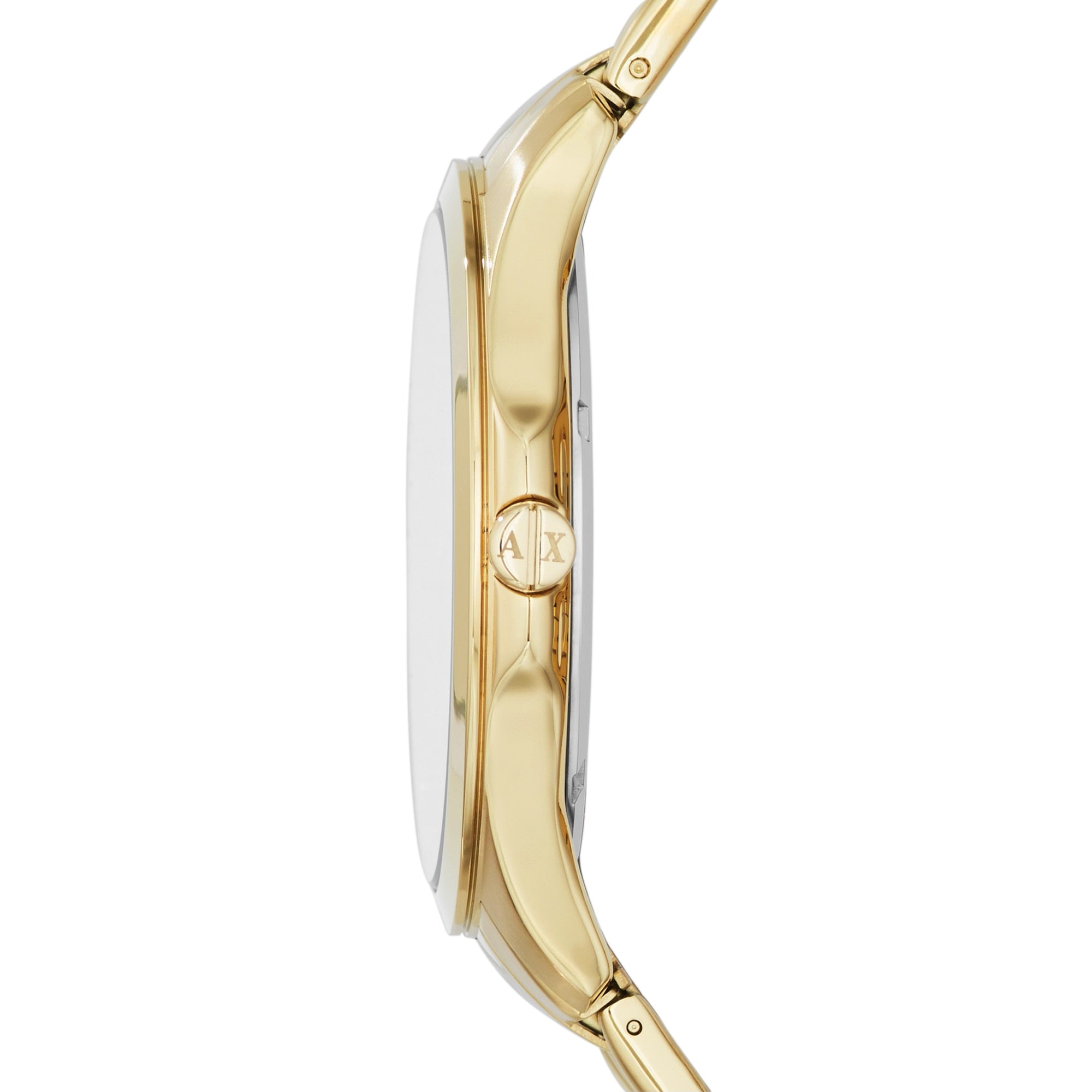 Men's Black Dial Gold-Plated Bracelet Watch