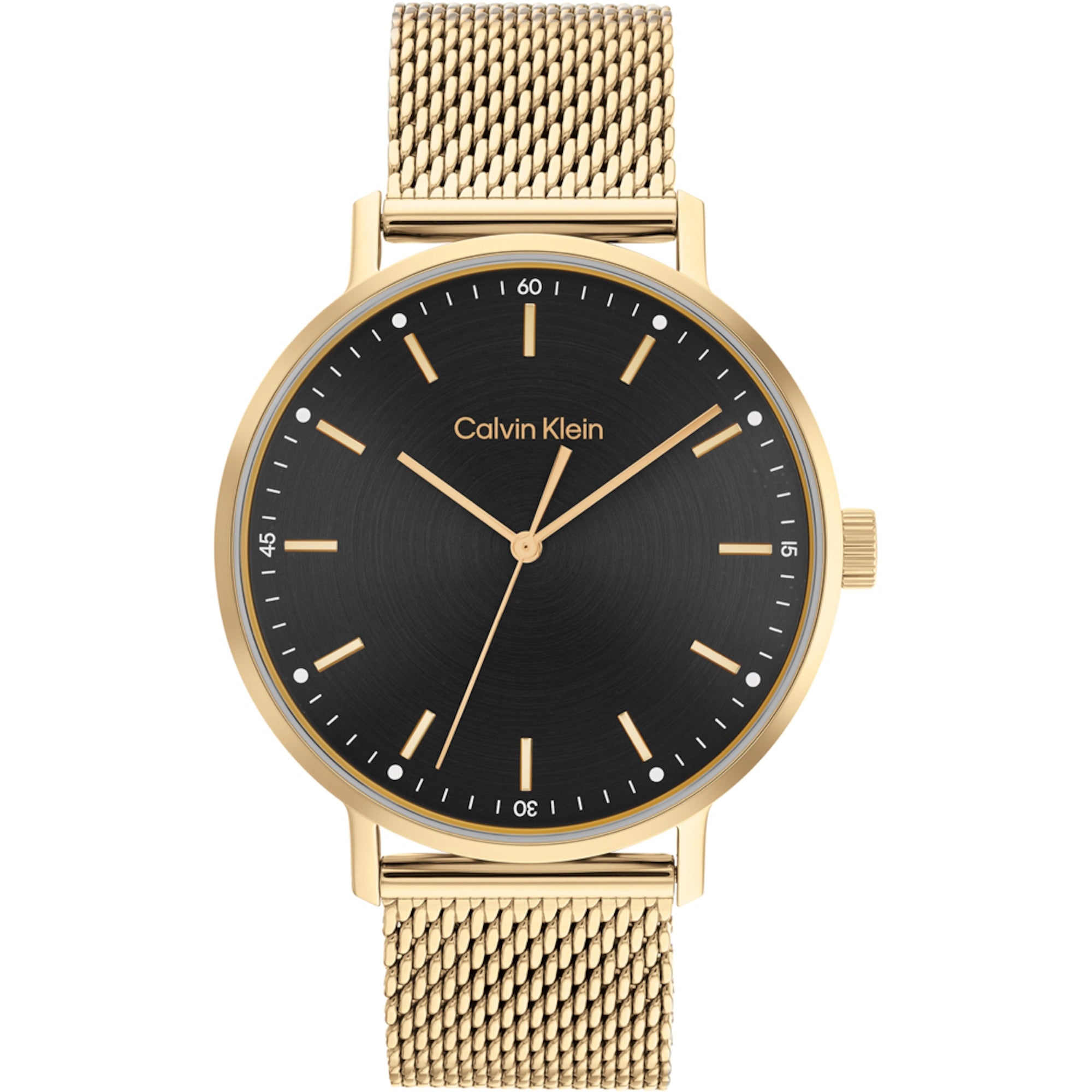 Modern Men's Gold Tone Bracelet Watch