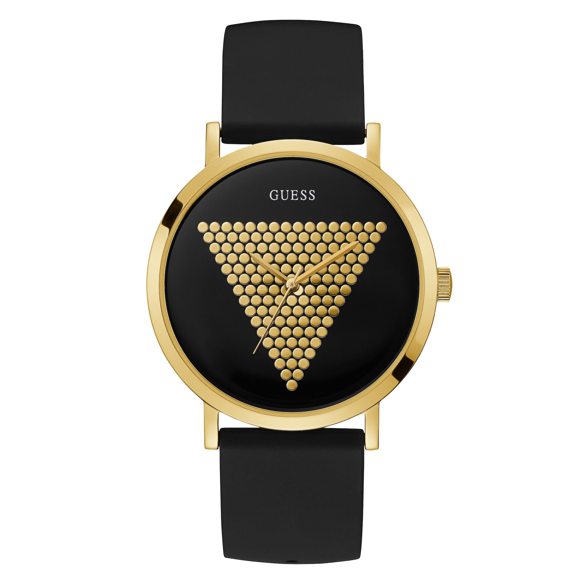 Imprint Men's Gold Detail Dial Black Silicone Strap Watch
