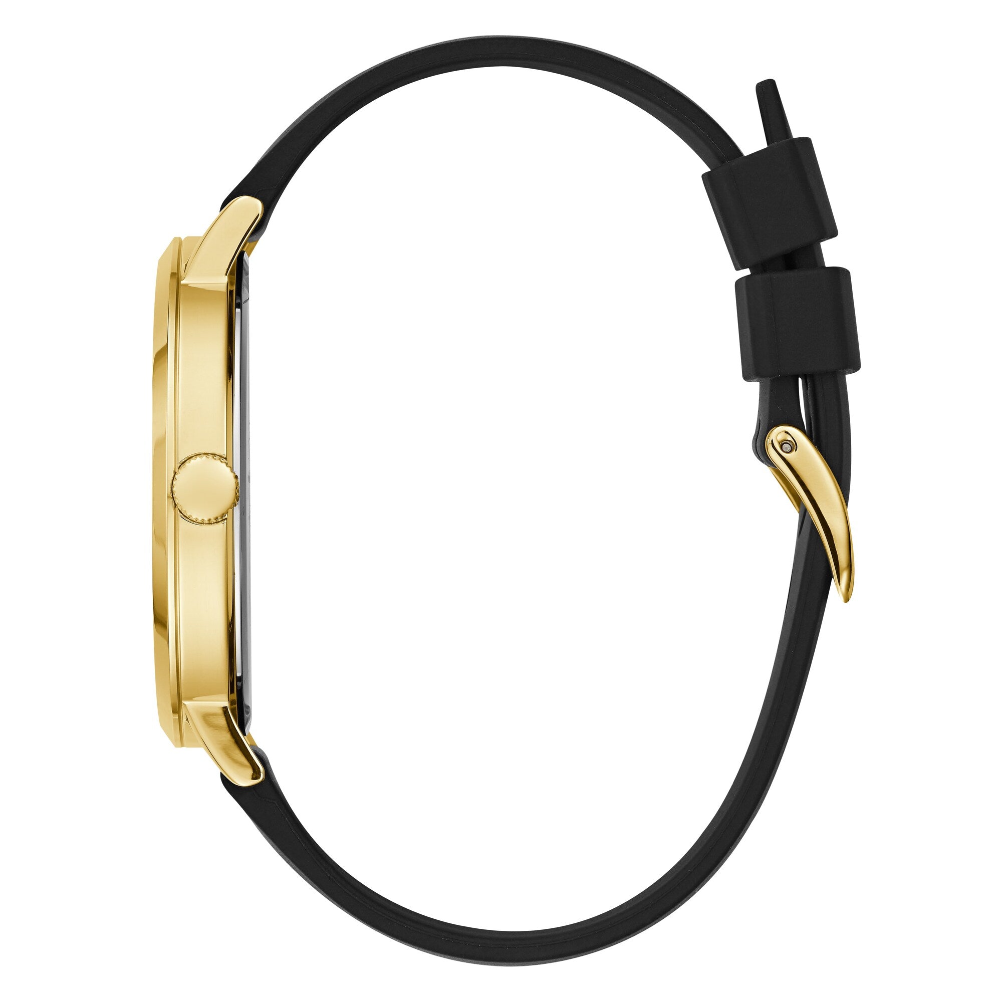 Imprint Men's Gold Detail Dial Black Silicone Strap Watch