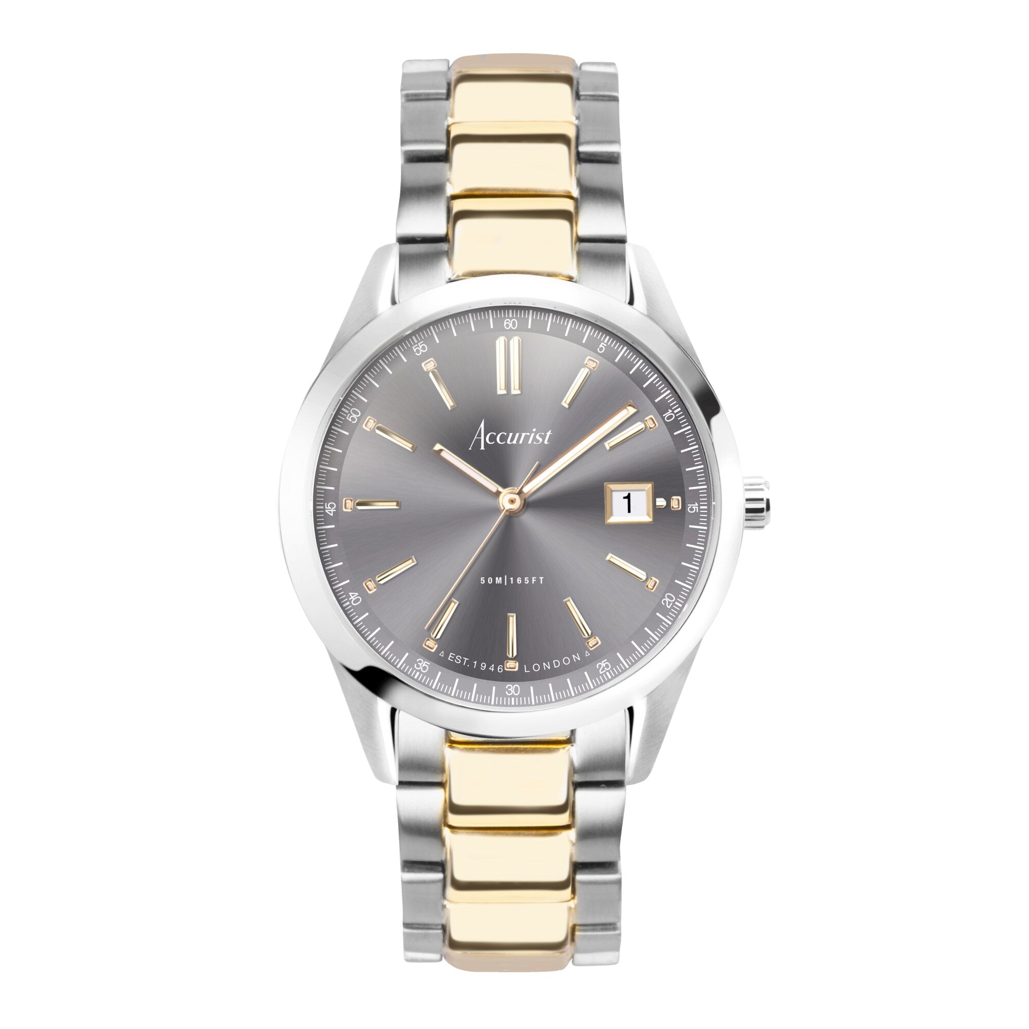 Men's Everyday 40mm Dial Two Tone Stainless Steel Bracelet Watch
