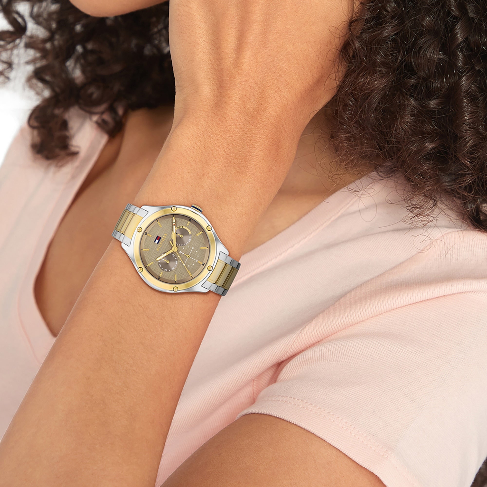 Women's Brown Dial Two Tone Stainless Steel Bracelet Watch