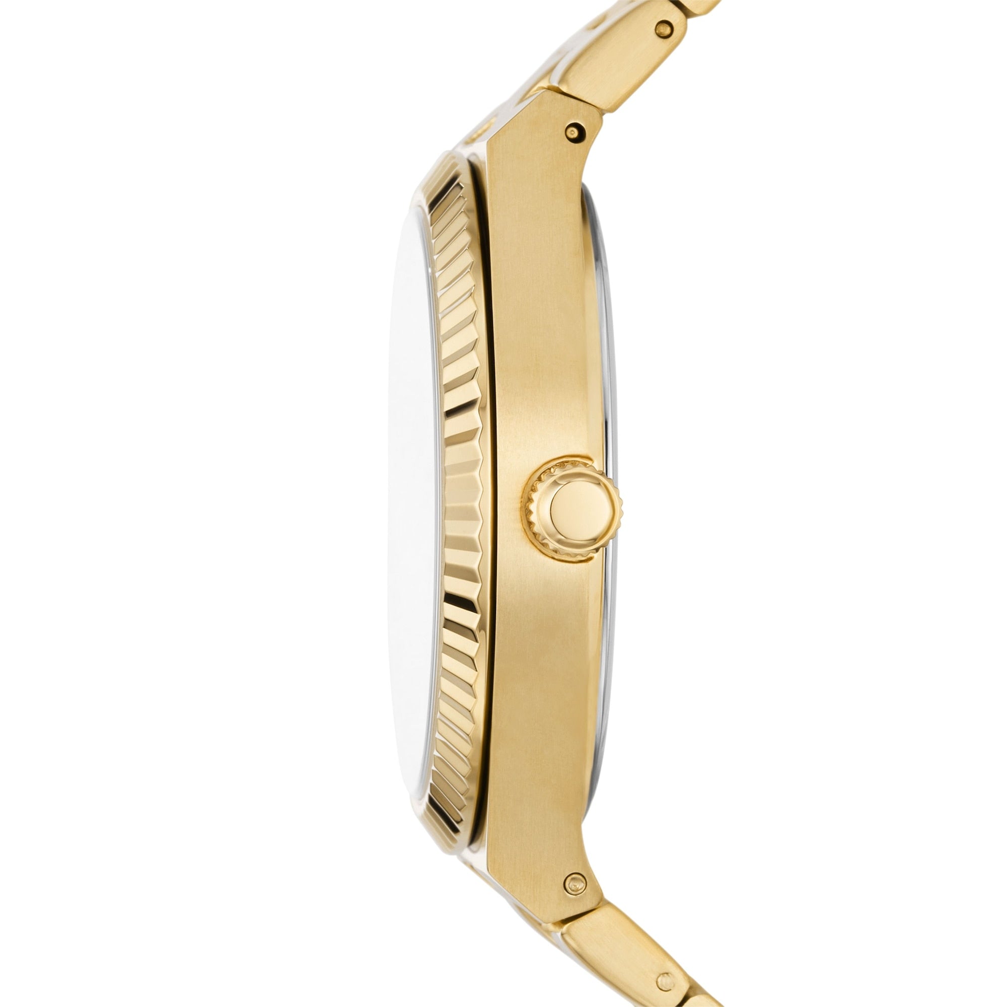 Scarlette Women's Textured Bezel Gold Tone Bracelet Watch